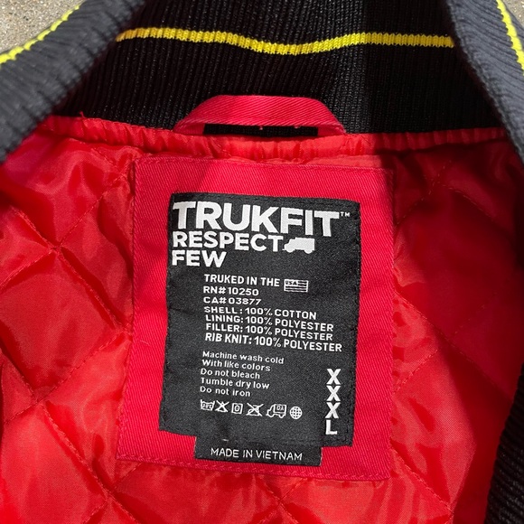 Trukfit "Truk Da Wurl" Varsity Jacket Men's Size Large Pre-Owned Red - Picture 3 of 6